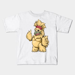 Kawaii silk chicken with braid - Silkie chicken Kids T-Shirt